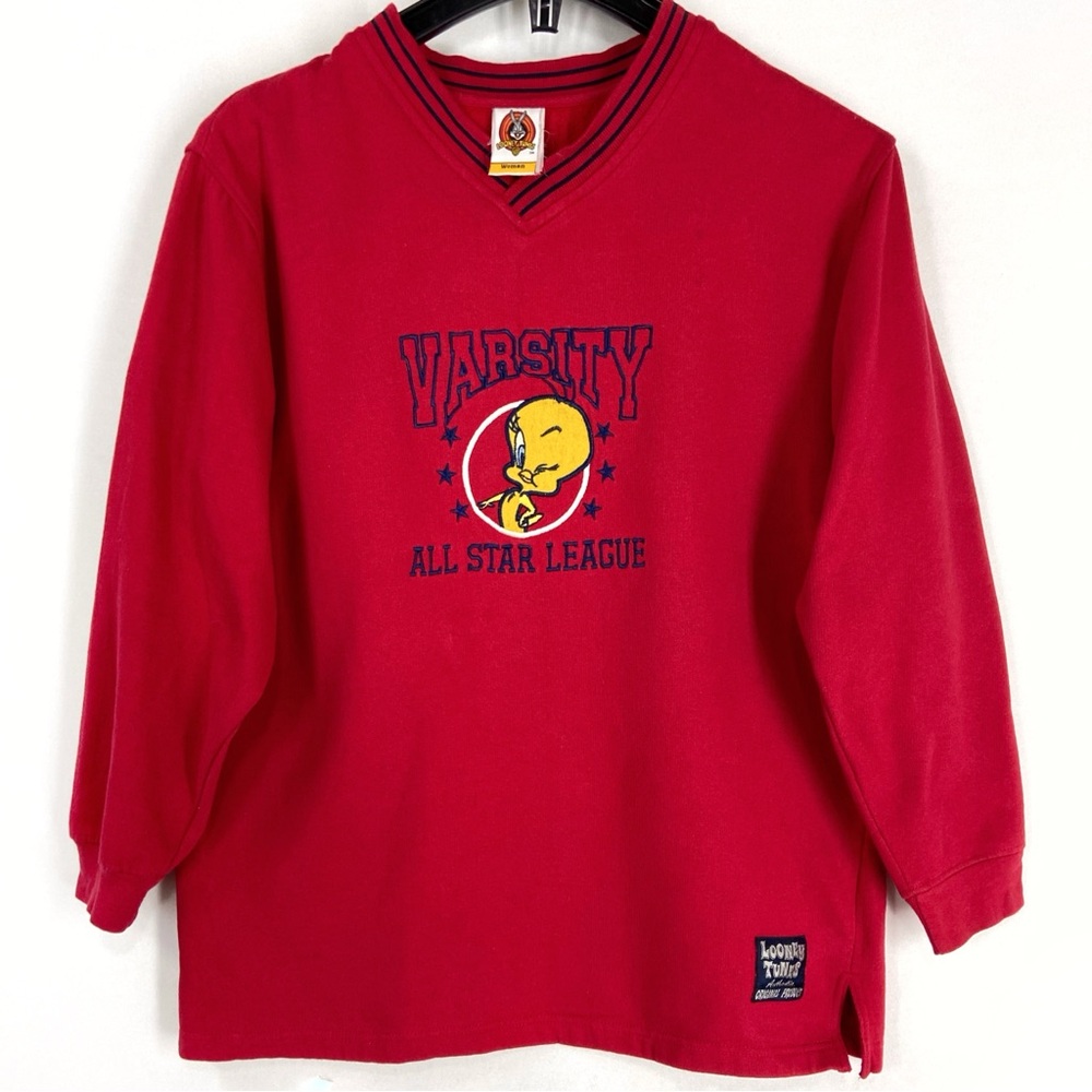 Vintage Tweety Bird Sweatshirt Sweater Ladies Looney Tunes Varsity
